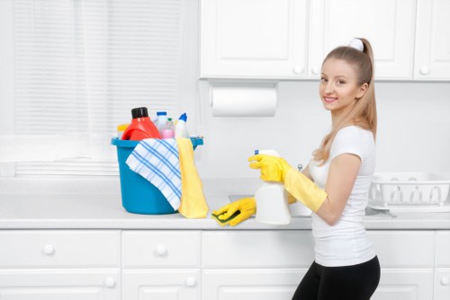 Local cleaners preparing a flat for new occupants in Edgware