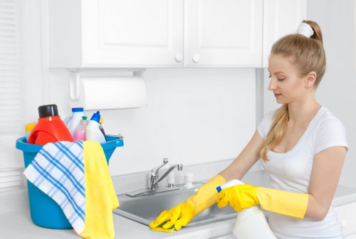 Local communal area cleaning team working in Edgware